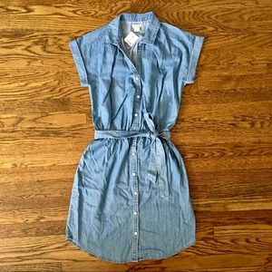 NWT J.Crew Chambray Button Through Shirtdress XXS